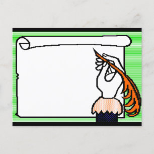 Carte Postale Plume, instrument d'écriture