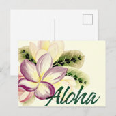 Carte Postale Plumeria vintage Aloha (Devant / Derrière)