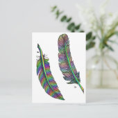 Carte Postale Plumes arc-en-ciel (Debout devant)