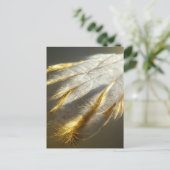 Carte Postale Plumes blanches dorées (Debout devant)