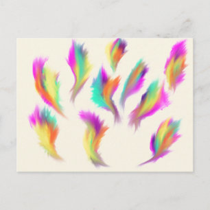 Carte Postale Plumes d'ange arc-en-ciel Art chrétien prophétique
