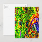 Carte Postale Plumes de paon (Devant / Derrière)