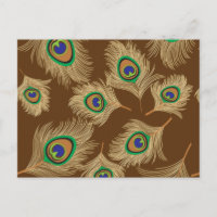 Plumes de paon beige au chocolat Brown