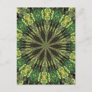 Carte Postale Plumes de paon Kaleidoscope 2