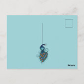Carte Postale Plumes de paon Peacocks Turquoises (Dos)