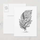 Carte Postale Plumes tribales inspirées (Devant / Derrière)