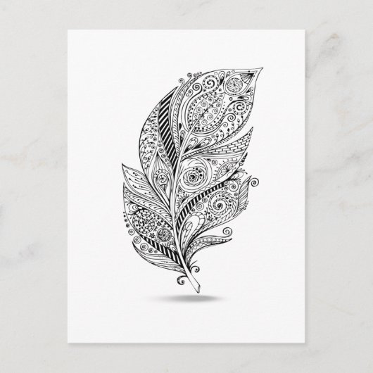 Carte Postale Plumes tribales inspirées (Devant)