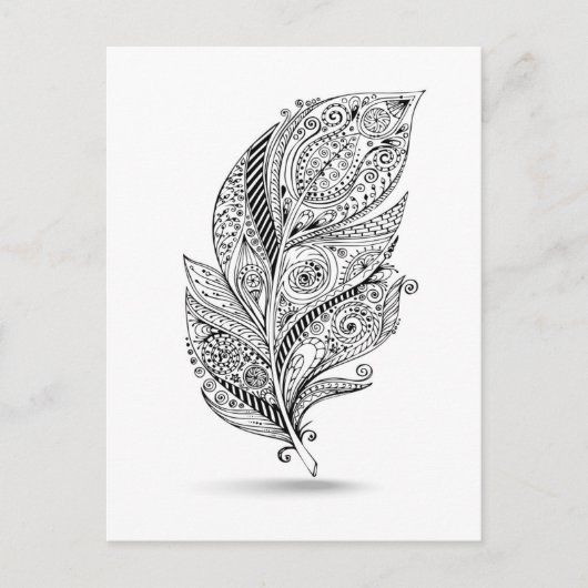 Carte Postale Plumes tribales inspirées (Devant)