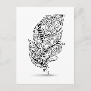 Carte Postale Plumes tribales inspirées