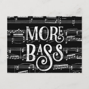 Carte Postale Plus Bass Chalkboard - Black White Music