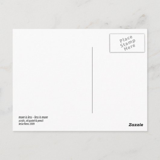 Carte Postale Plus c'est moins - moins c'est plus (Dos)