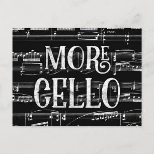 Carte Postale Plus Chalboard Cello - Black White Music