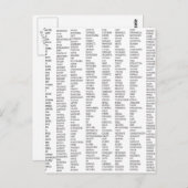 Carte Postale Plus de 600 mots positifs ! (Devant / Derrière)