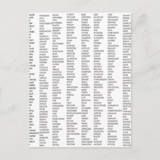 Carte Postale Plus de 600 mots positifs ! (Devant)