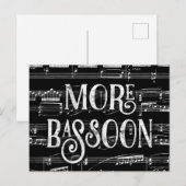 Carte Postale Plus de Basson Tableau Noir - Musique Noir Blanc (Devant / Derrière)