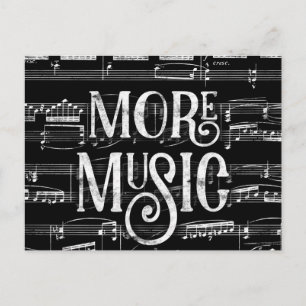 Carte Postale Plus de Chalboard de musique - Black White Musicie