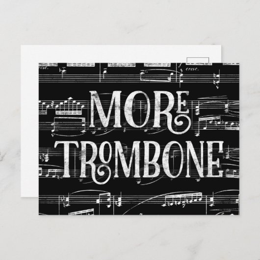 Carte Postale Plus de craie de trombone - Musique noir et blanc (Devant / Derrière)