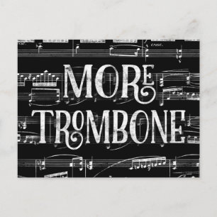 Carte Postale Plus de craie de trombone - Musique noir et blanc