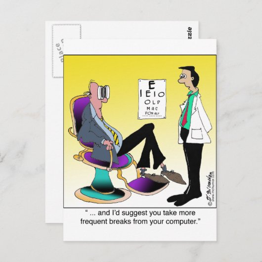 Carte Postale Plus de pannes informatiques (Devant / Derrière)