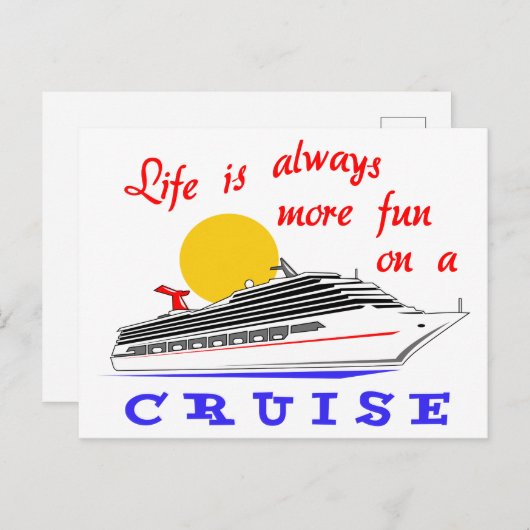 Carte Postale Plus de plaisir en croisière (Devant / Derrière)