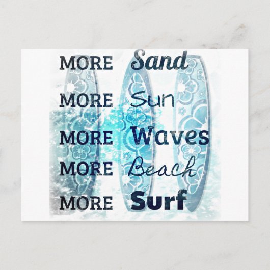 Carte Postale Plus de vie de plage (Devant)