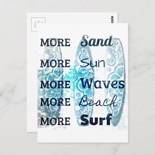 Carte Postale Plus de vie sur la plage (Devant / Derrière)