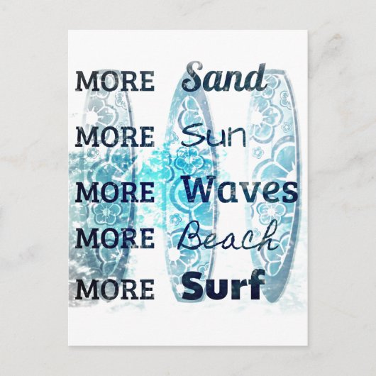 Carte Postale Plus de vie sur la plage (Devant)