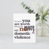 Carte Postale Plus de violence domestique (Debout devant)