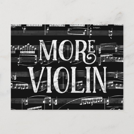Carte Postale Plus de violon tableau noir - Musique noir blanc (Devant)