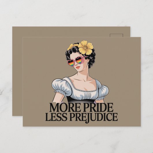 Carte Postale Plus Fierté Moins Préjudice LGBTQ Fière Ally Fiert (Devant / Derrière)