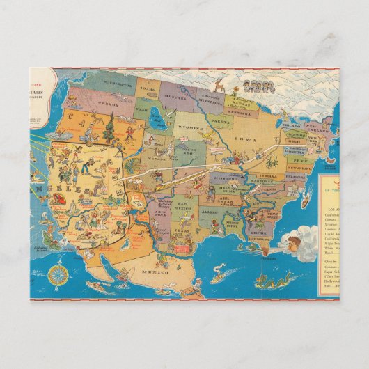 Carte Postale "Plus grand !" Los Angeles et les États-Unis (Devant)