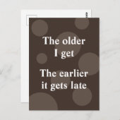 Carte Postale Plus J'Arrive, Plus Il Arrive Tard. (Devant / Derrière)