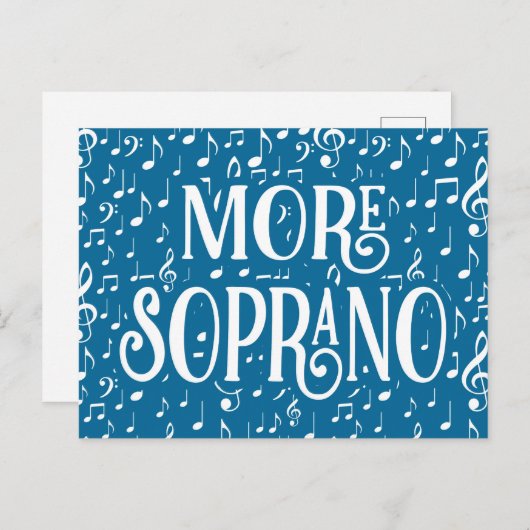 Carte Postale Plus Soprano - Chanteur Bleu Blanc (Devant / Derrière)