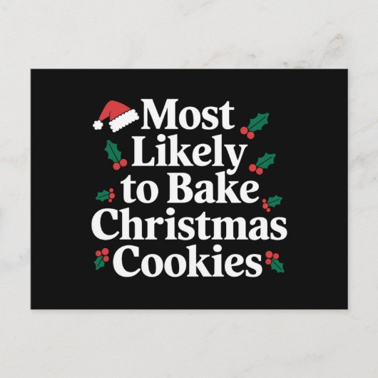 Carte Postale Plus susceptible de préparer des biscuits de Noël  (Devant)
