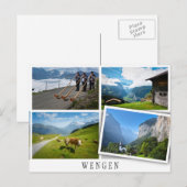 Carte Postale Plusieurs paysages à Wengen (Devant / Derrière)