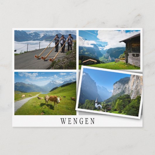 Carte Postale Plusieurs paysages à Wengen (Devant)
