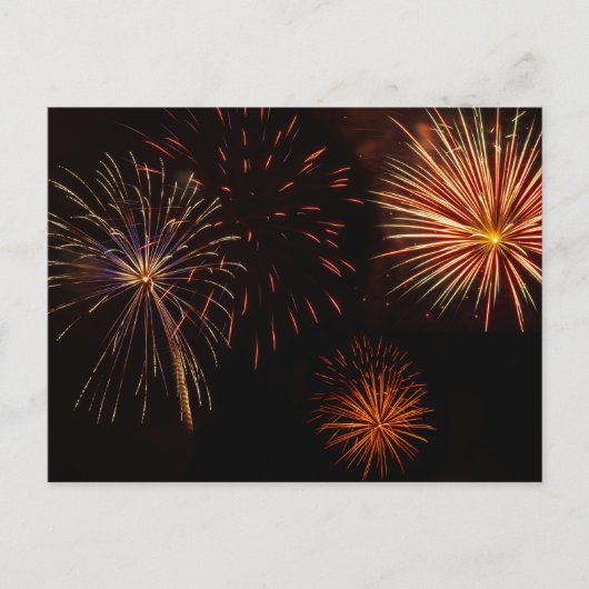 Carte Postale Plusieurs salves de feux d'artifice sur fond de ca (Devant)