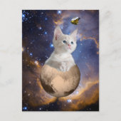 Carte Postale Pluto, Kitten et New Horizons, Nebula et Stars (Devant)