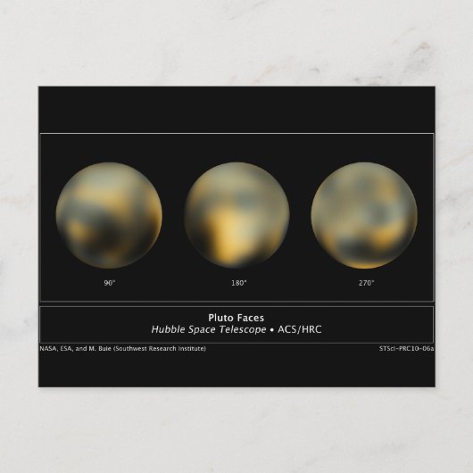 Carte Postale Pluto par le télescope spatial Hubble de la NASA (Devant)