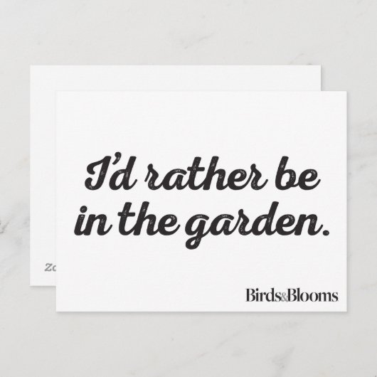 Carte Postale Plutôt dans le Garden (Devant / Derrière)