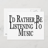 Carte Postale Plutôt Écouter De La Musique (Devant / Derrière)
