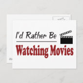 Carte Postale Plutôt regarder des films (Devant / Derrière)