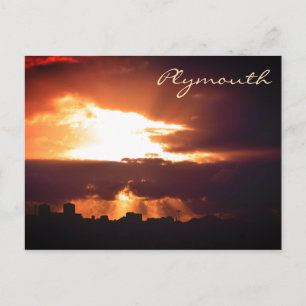 Carte Postale Plymouth au chocolat orange foncé