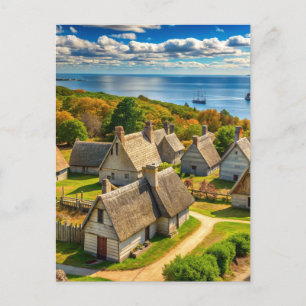 Carte Postale Plymouth Massachusetts Mayflower Ship vintage