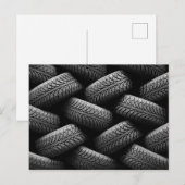 Carte Postale Pneus de voiture noirs (Devant / Derrière)