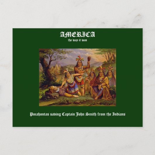 Carte Postale Pocahontas sauver le capitaine John Smith (Devant)