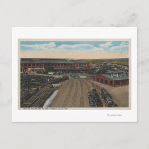 Carte Postale Pocatello, ID - Train Depot Round House &