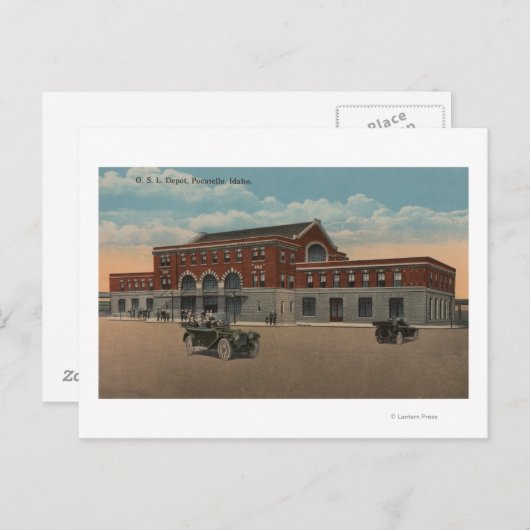 Carte Postale Pocatello, ID - Vue extérieure du train O.S.L. (Devant / Derrière)