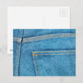 Carte Postale Poche arrière de jean bleu (Devant / Derrière)