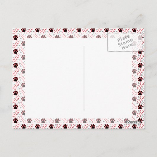 Carte Postale Poches et os Drôle Design pour Amoureux de les chi (Dos)